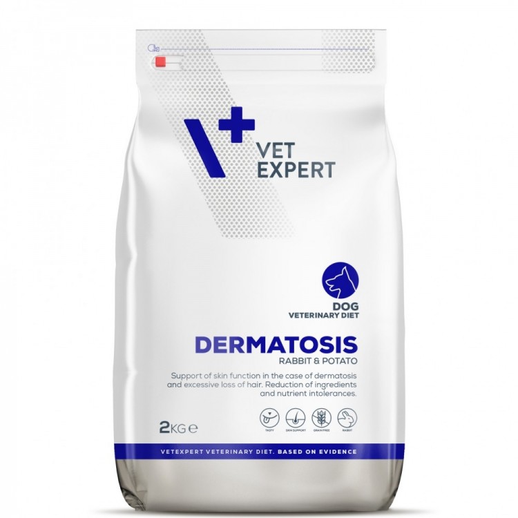 4T Veterinary Diet Dermatosis Dog cu Iepure 2 kg thepetclub.ro/